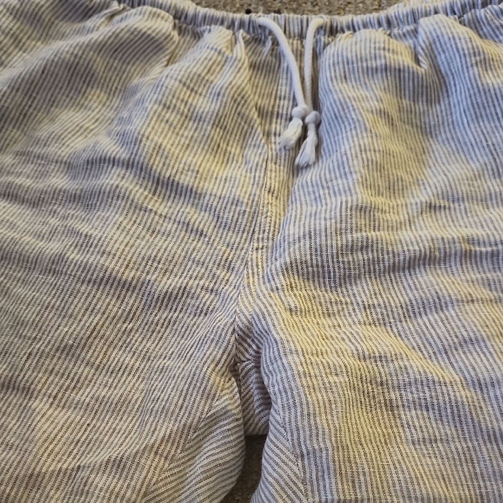 Brandy Melville Blue and White Striped Joggers - Picture 3 of 4